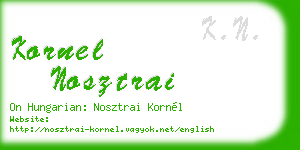 kornel nosztrai business card